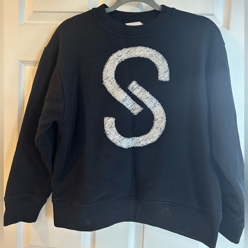 St JOHN Tweed Logo Sweatshirt size Medium